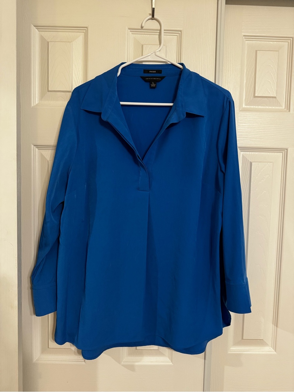 PAIGE Bright Blue Button-Up Top